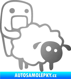 Samolepka Domo 005 pravá love sheep stříbrná metalíza