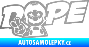 Samolepka Dope nápis s klaunem stříbrná metalíza