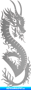 Samolepka Dragon 003 pravá stříbrná metalíza
