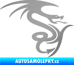 Samolepka Dragon 006 pravá stříbrná metalíza