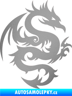 Samolepka Dragon 015 pravá stříbrná metalíza