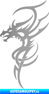 Samolepka Dragon 017 levá stříbrná metalíza