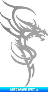 Samolepka Dragon 017 pravá stříbrná metalíza