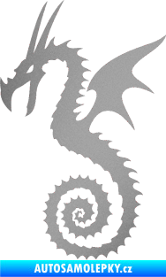 Samolepka Dragon 020 levá stříbrná metalíza