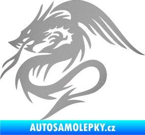 Samolepka Dragon 039 levá stříbrná metalíza