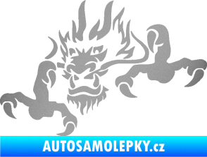 Samolepka Dragon 049 levá stříbrná metalíza