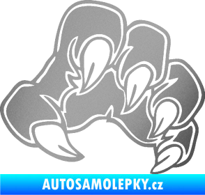 Samolepka Drápy 001 pravá stříbrná metalíza