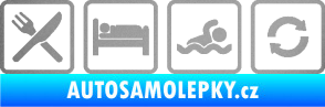 Samolepka Eat sleep swimming repeat plavání stříbrná metalíza