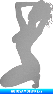 Samolepka Erotická žena 012 levá stříbrná metalíza