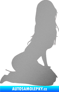 Samolepka Erotická žena 013 pravá stříbrná metalíza