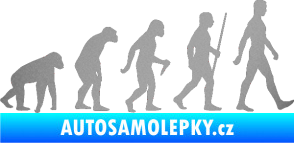 Samolepka Evoluce 001 pravá stříbrná metalíza