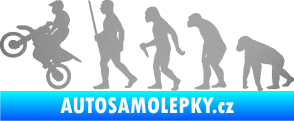 Samolepka Evoluce 002 motokros levá stříbrná metalíza