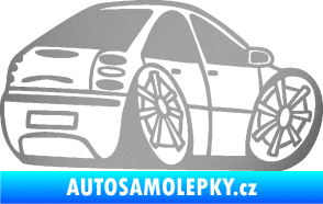 Samolepka Fiat Bravo karikatura pravá stříbrná metalíza