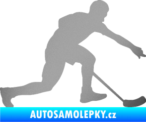Samolepka Florbal 005 pravá stříbrná metalíza