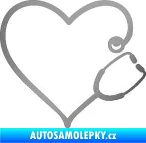 Samolepka Fonendoskop 002 pravá  zdravotní sestřička stříbrná metalíza