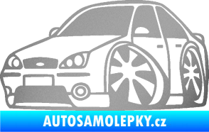 Samolepka Ford Mondeo karikatura levá stříbrná metalíza
