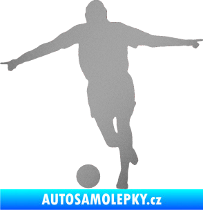 Samolepka Fotbalista 015 levá stříbrná metalíza
