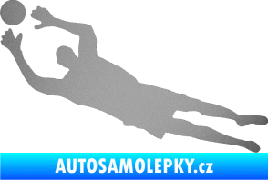 Samolepka Fotbalista 026 levá brankář stříbrná metalíza