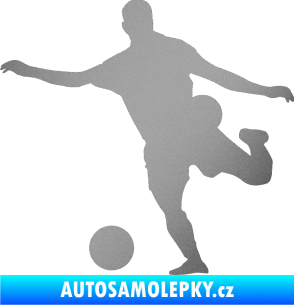 Samolepka Fotbalista 032 levá stříbrná metalíza