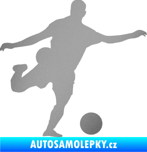 Samolepka Fotbalista 032 pravá stříbrná metalíza