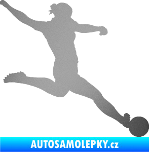 Samolepka Fotbalistka 002 pravá stříbrná metalíza