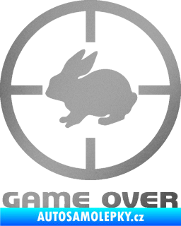 Samolepka Game over lov zajíce stříbrná metalíza