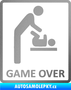 Samolepka Game over varianta baby stříbrná metalíza