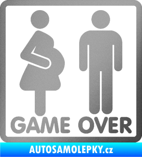 Samolepka Game over varianta jsem v tom stříbrná metalíza
