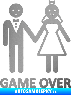 Samolepka Game over varianta svatba stříbrná metalíza