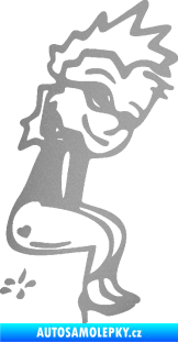 Samolepka Girl čůrá 003 pravá stříbrná metalíza