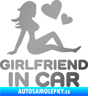 Samolepka Girlfriend in car stříbrná metalíza