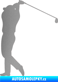 Samolepka Golfista 004 levá stříbrná metalíza