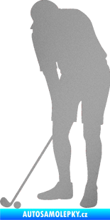 Samolepka Golfista 007 levá stříbrná metalíza