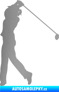 Samolepka Golfistka 013 levá stříbrná metalíza