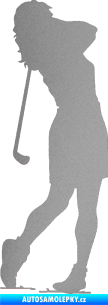 Samolepka Golfistka 015 levá stříbrná metalíza