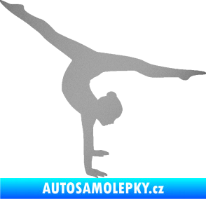 Samolepka Gymnastka 005 pravá stříbrná metalíza