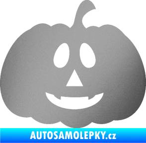 Samolepka Halloween 017 pravá dýně stříbrná metalíza