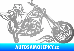Samolepka Harley 001 pravá stříbrná metalíza