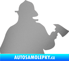 Samolepka Hasič 004 pravá stříbrná metalíza
