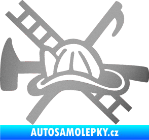 Samolepka Hasič 005 levá stříbrná metalíza