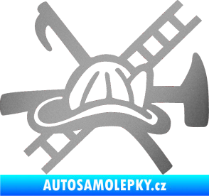Samolepka Hasič 005 pravá stříbrná metalíza