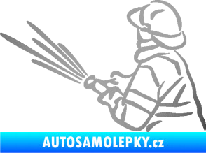 Samolepka Hasič 015 levá stříbrná metalíza