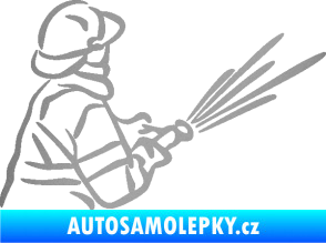 Samolepka Hasič 015 pravá stříbrná metalíza