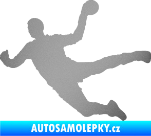 Samolepka Házená 002 levá stříbrná metalíza
