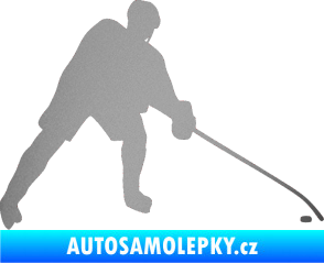 Samolepka Hokejista 002 pravá stříbrná metalíza