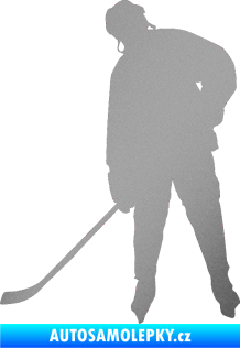 Samolepka Hokejista 024 levá stříbrná metalíza