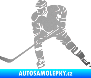 Samolepka Hokejista 026 levá stříbrná metalíza