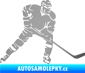 Samolepka Hokejista 026 pravá stříbrná metalíza