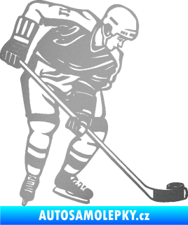 Samolepka Hokejista 029 pravá stříbrná metalíza