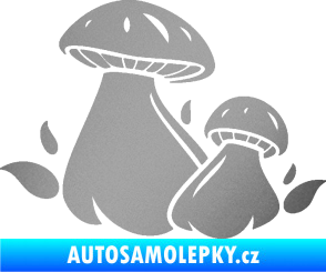Samolepka Houby 002 levá stříbrná metalíza